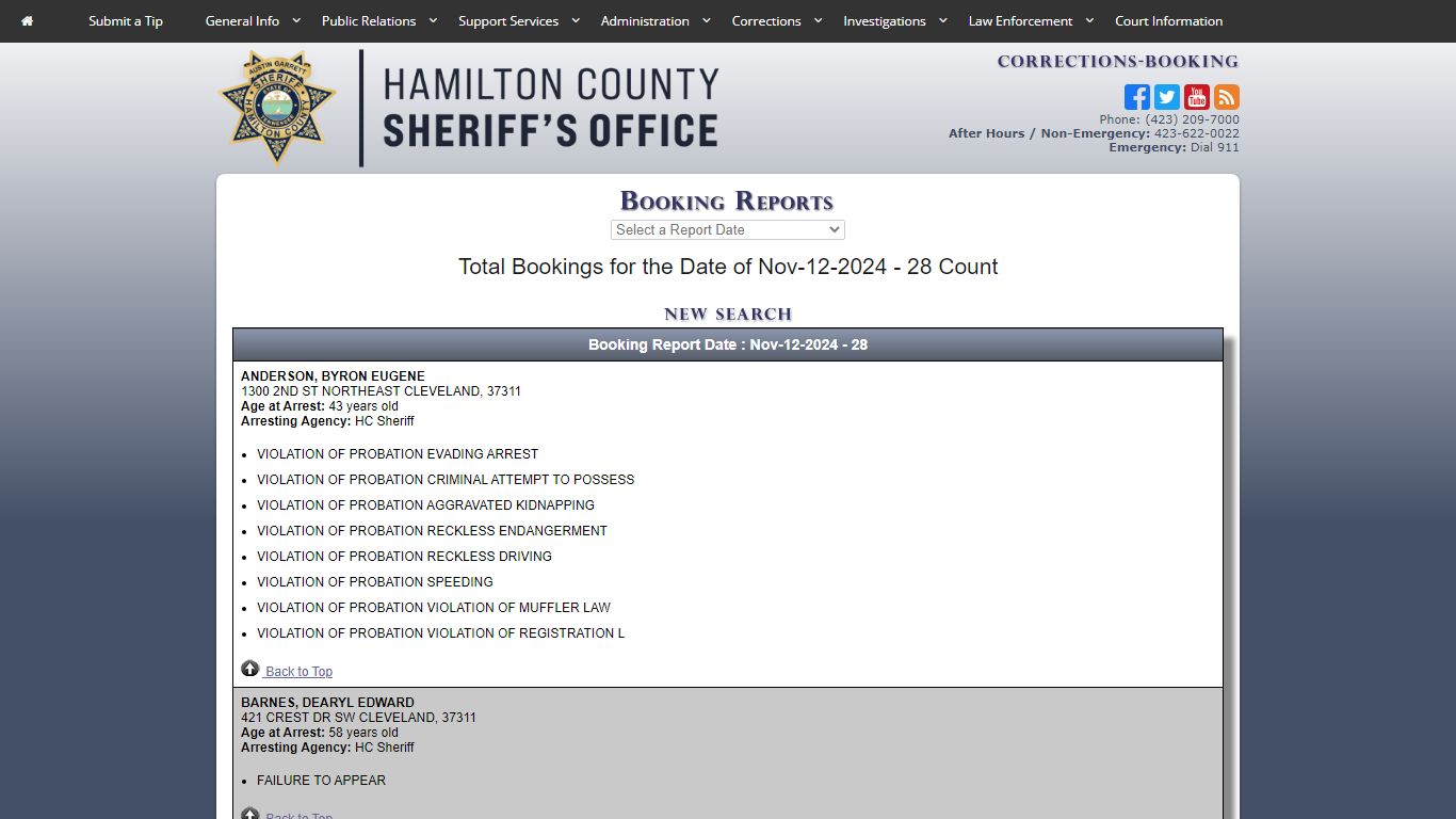 HCSO-Corrections-Booking Reports-Date