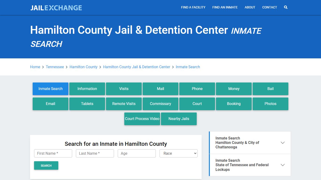 Hamilton County Jail & Detention Center Inmate Search